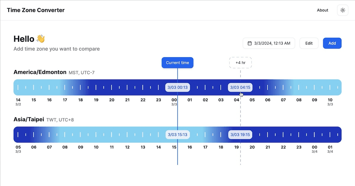 Time Zone Converter project screenshot