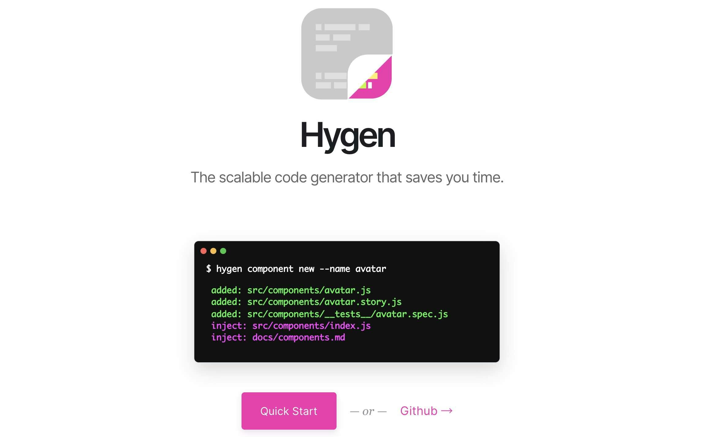Hygen homepage